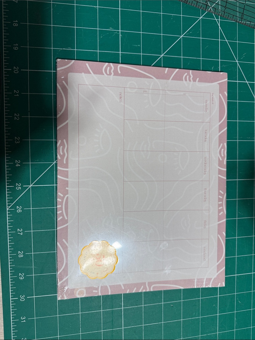 Pink Weekly Desk Calendar Pad - Unbranded
